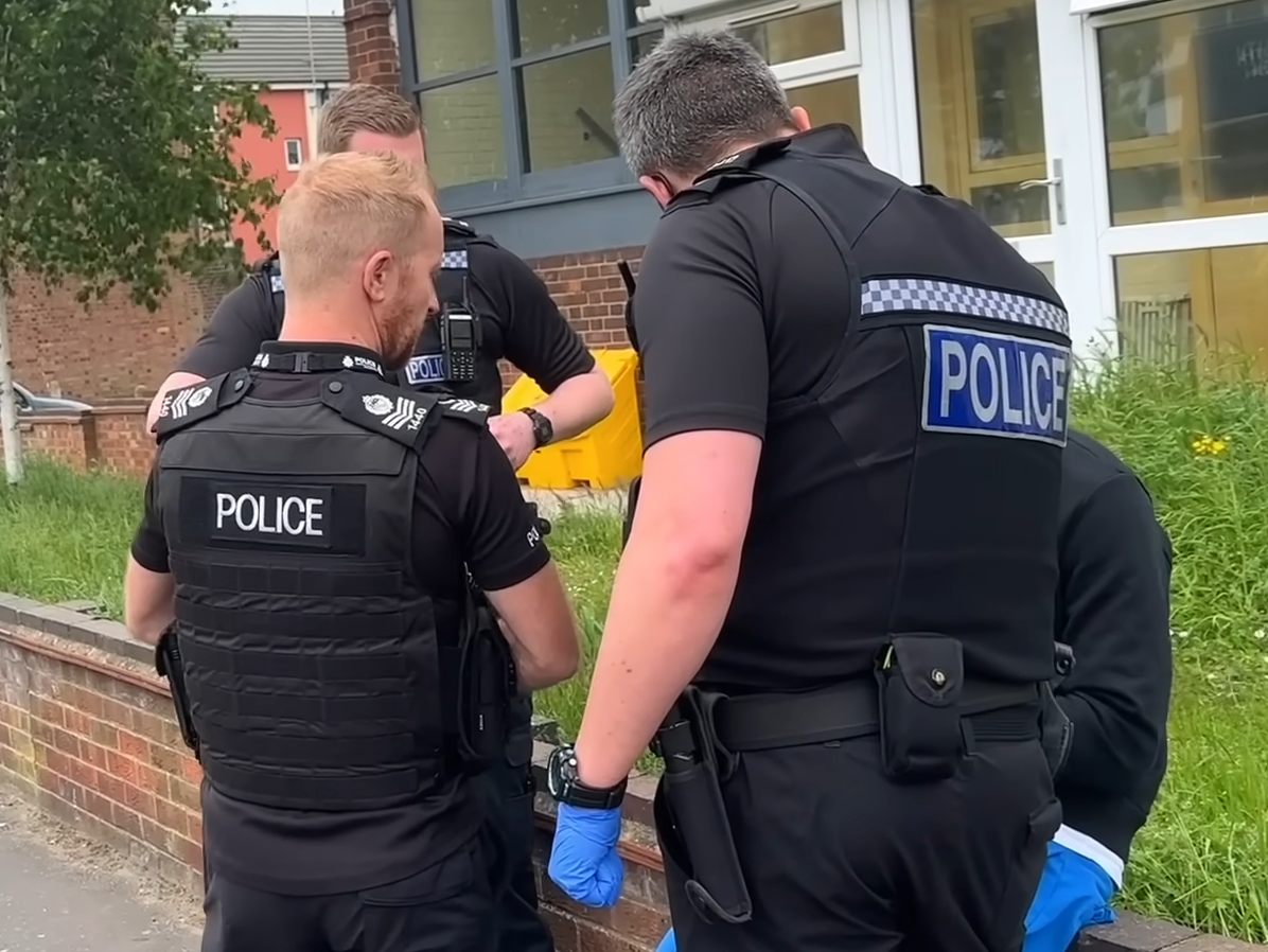 A group of law enforcement officers in the UK.